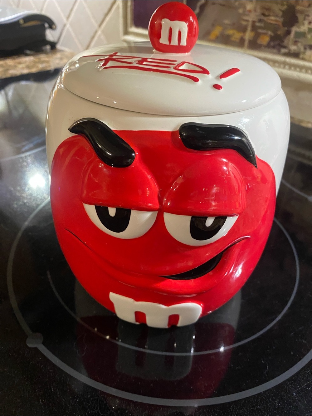 M&M'S Red Character Ceramic Treat Jar - Red & White